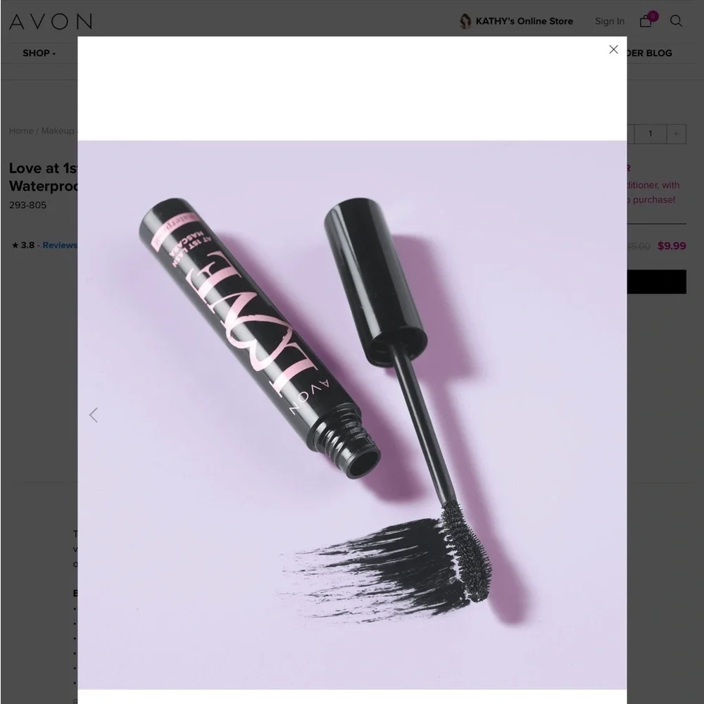 AVON Love At First Lash Waterproof mascara blackest black